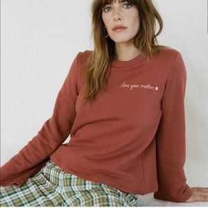 Christy Dawn The Hayden Sweatshirt tee in Terracotta, Love your mother
